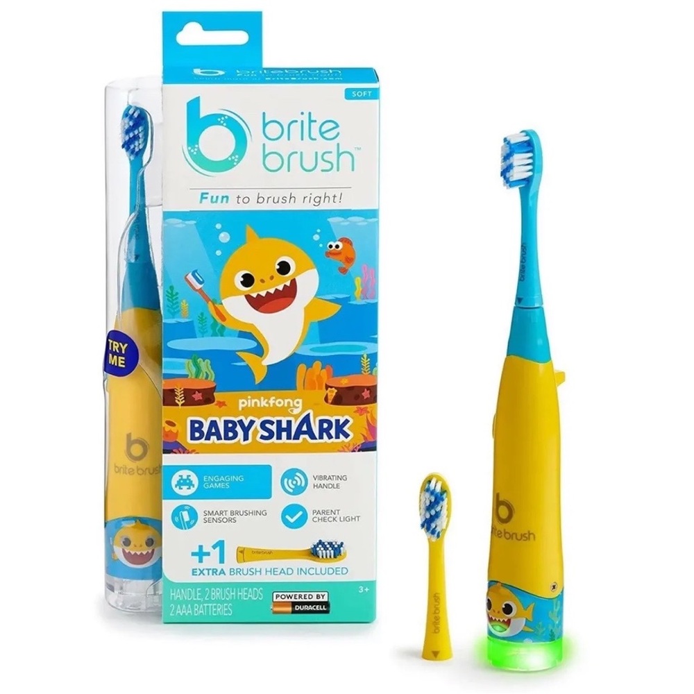 New BriteBrush - Interactive Smart Kids Toothbrush featuring Baby Shark